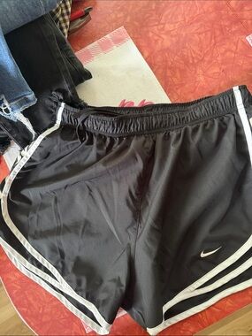 Nike Black Shorts with White Piping